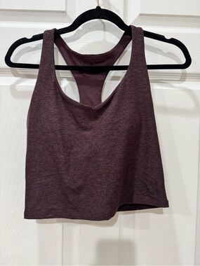 Fabletics Plum Racerback Cropped Tank Top